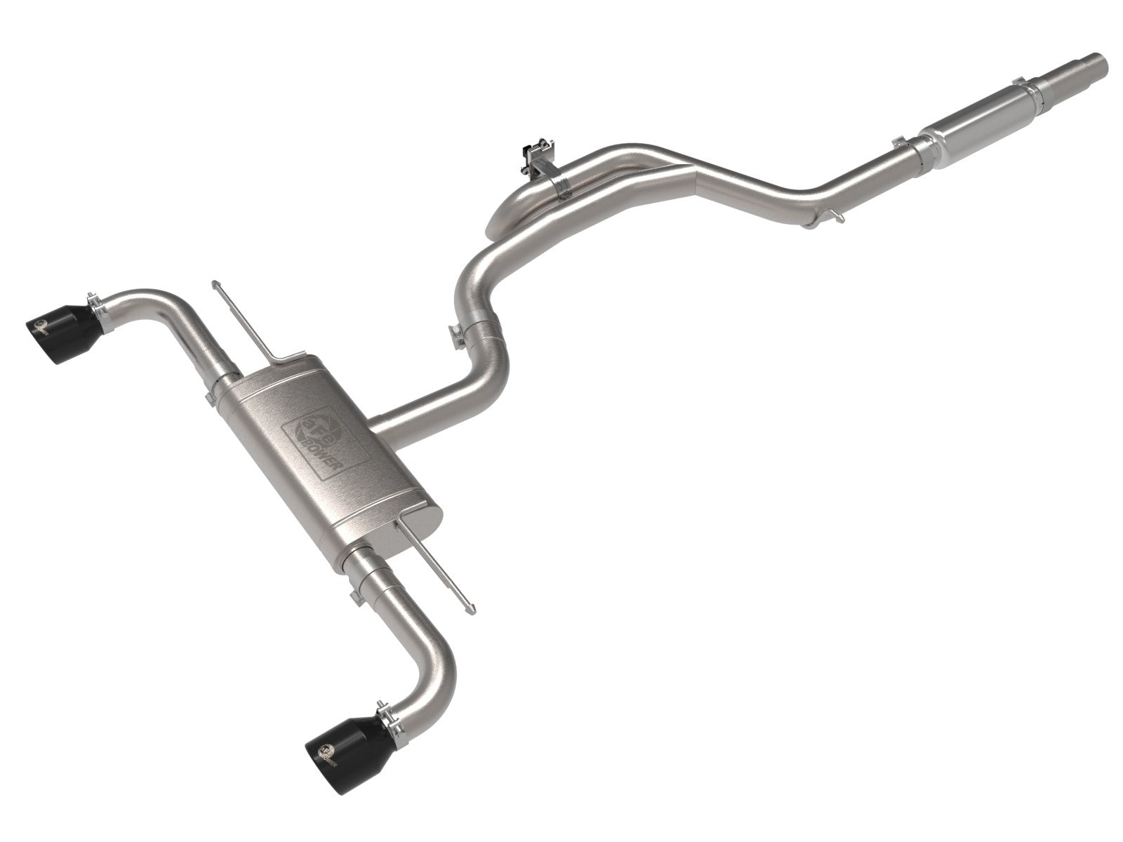 MK8 GTI AFE Gemini XV 3 IN to 2-1/2 IN 304 Stainless Steel Cat-Back Exhaust System w/ Cut-Out