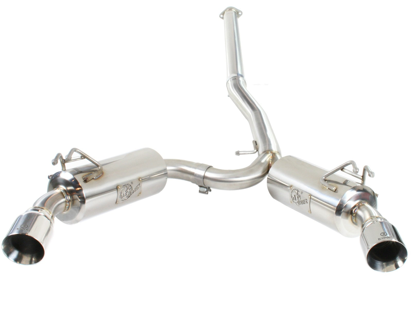 aFe Takeda Exhaust 304SS Dual Cat-Back w/ Polished Tips 08-13 Mitsubishi Lancer Evo X L4 2.0L Turbo - 0