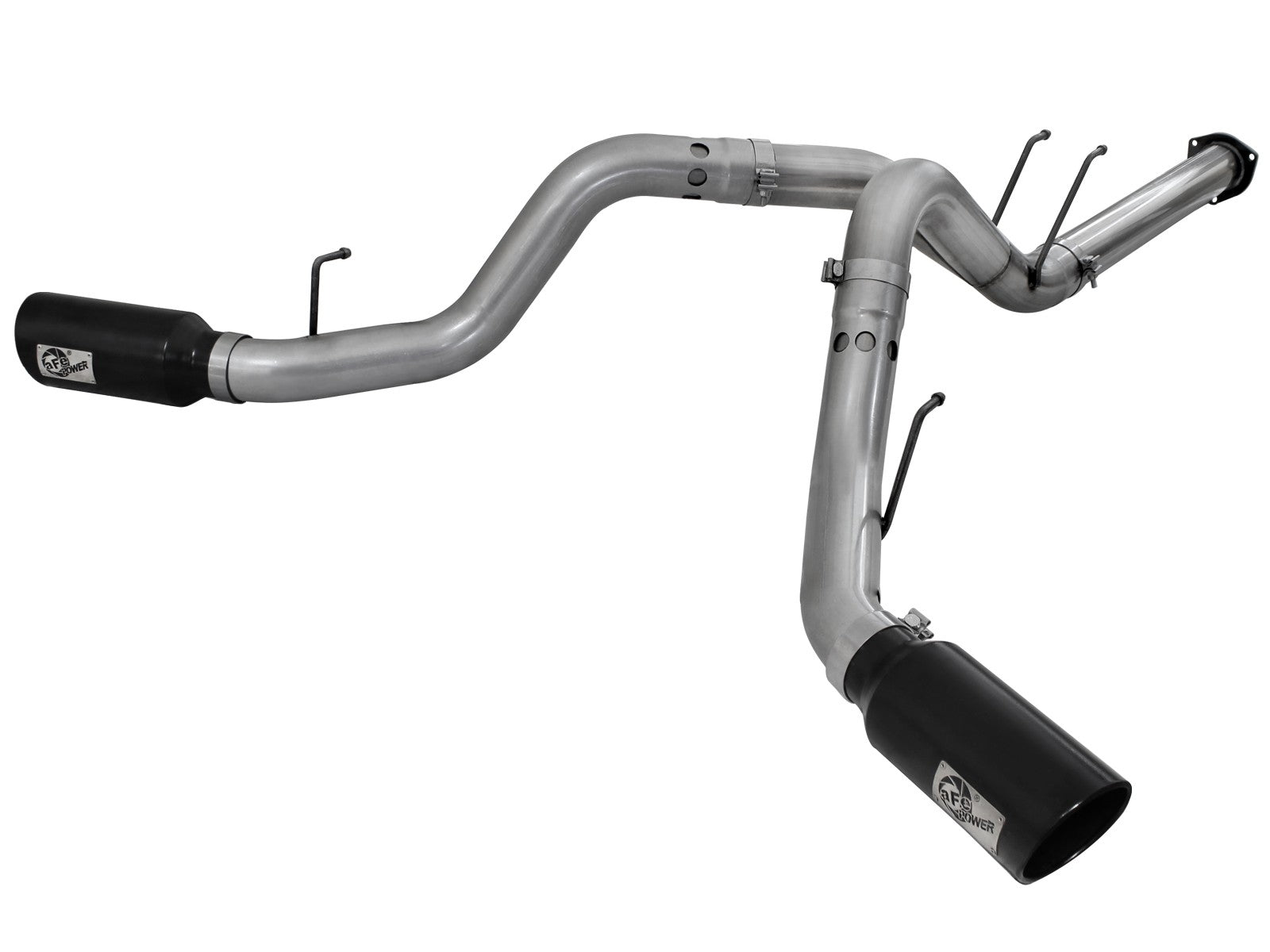 Large Bore-HD 4 IN 409 Stainless Steel DPF-Back Exhaust System w/Black Tip Ford Diesel Trucks 11-14 V8-6.7L (td)