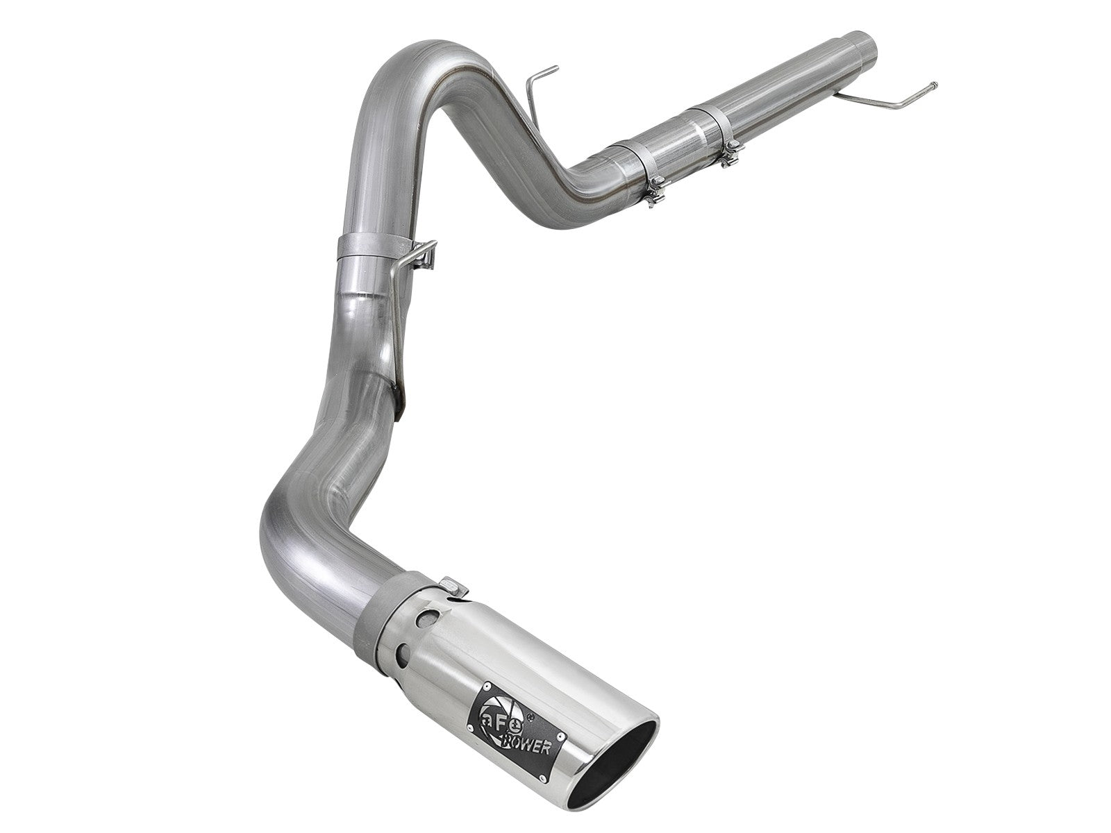 aFe Large Bore-HD 4in 409 SS DPF-Back Exh 18-19 Ford F-150 V6-3.0L (td) w/ Polished Tip