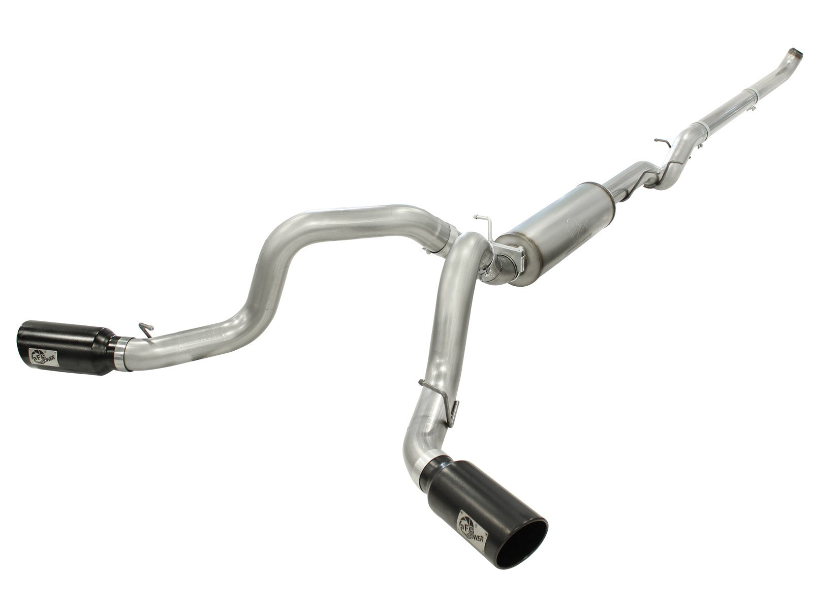 Large Bore-HD 4 IN 409 Stainless Steel Downpipe-Back Exhaust System w/ Black Tip GM Diesel Trucks 02-04 V8-6.6L (td) LB7