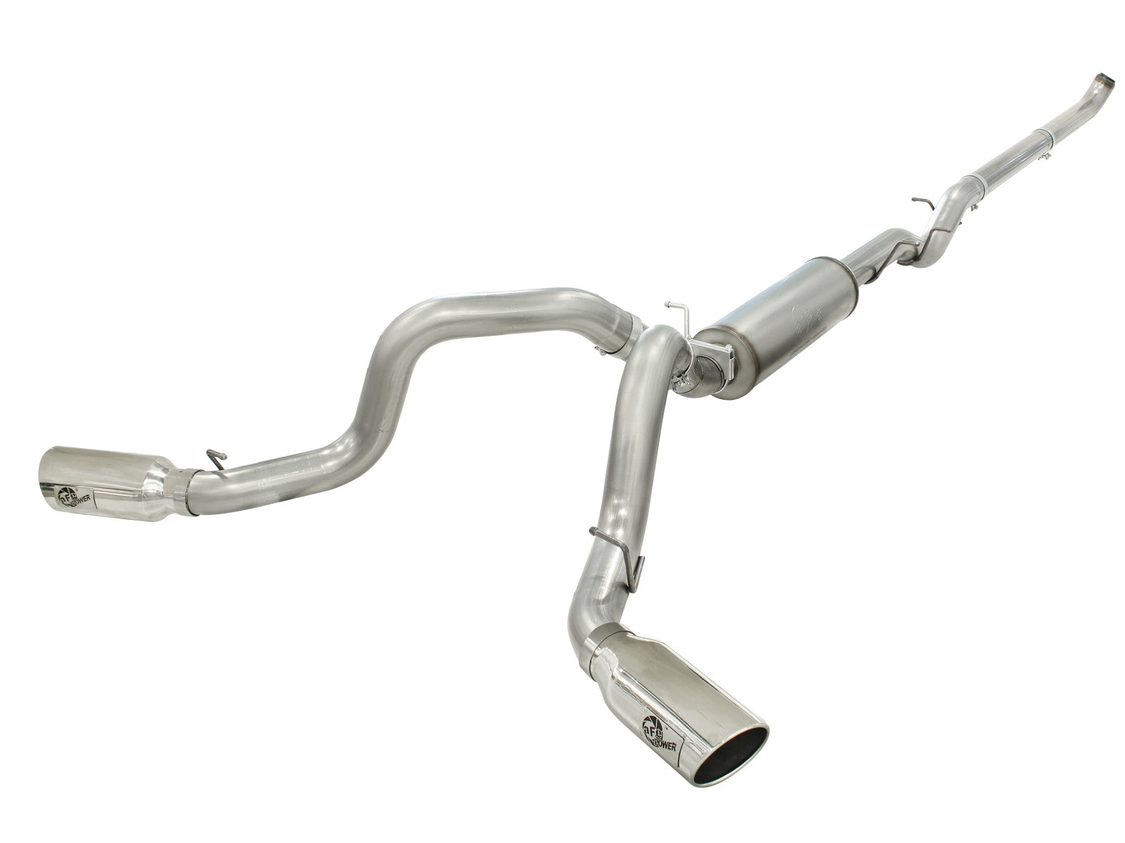 Large Bore-HD 4 IN 409 Stainless Steel Downpipe-Back Exhaust System w/Polish Tip GM Diesel Trucks 02-04 V8-6.6L (td) LB7