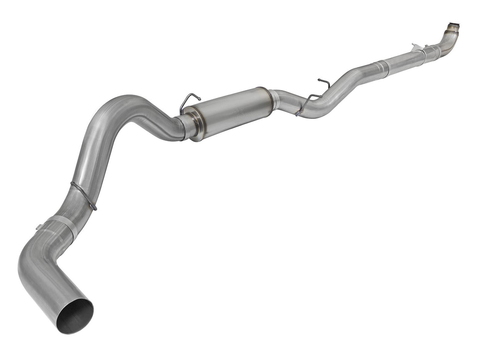 Large Bore-HD 5 IN 409 Stainless Steel Downpipe-Back Exhaust System w/ Muffler GM Diesel Trucks 02-04 V8-6.6L (td) LB7