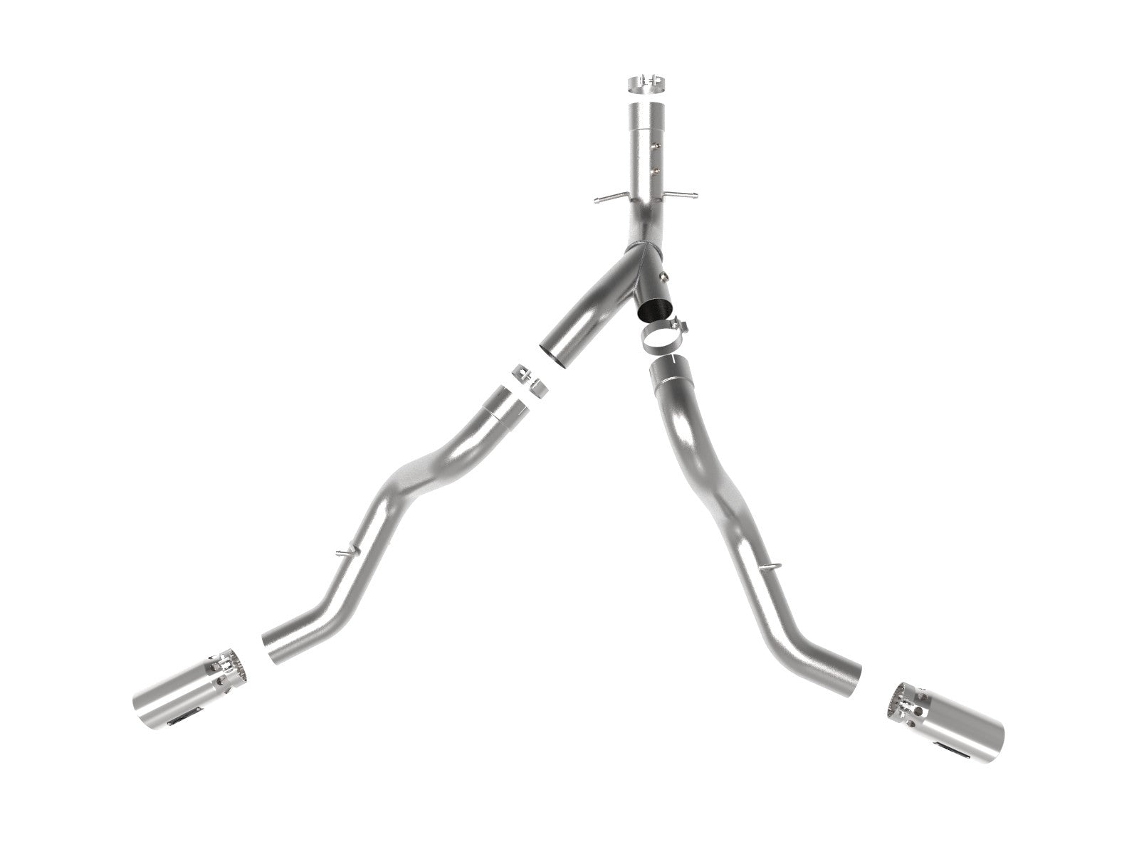 aFe Large Bore-HD 4in 409SS DPF-Back Exhaust System w/Polished Tips 20 GM Diesel Trucks V8-6.6L - 0