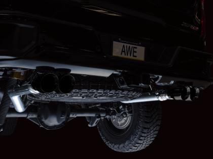 AWE 0FG Catback Exhaust for Silverado ZR2/Sierra AT4X - Quad Diamond Black Tips