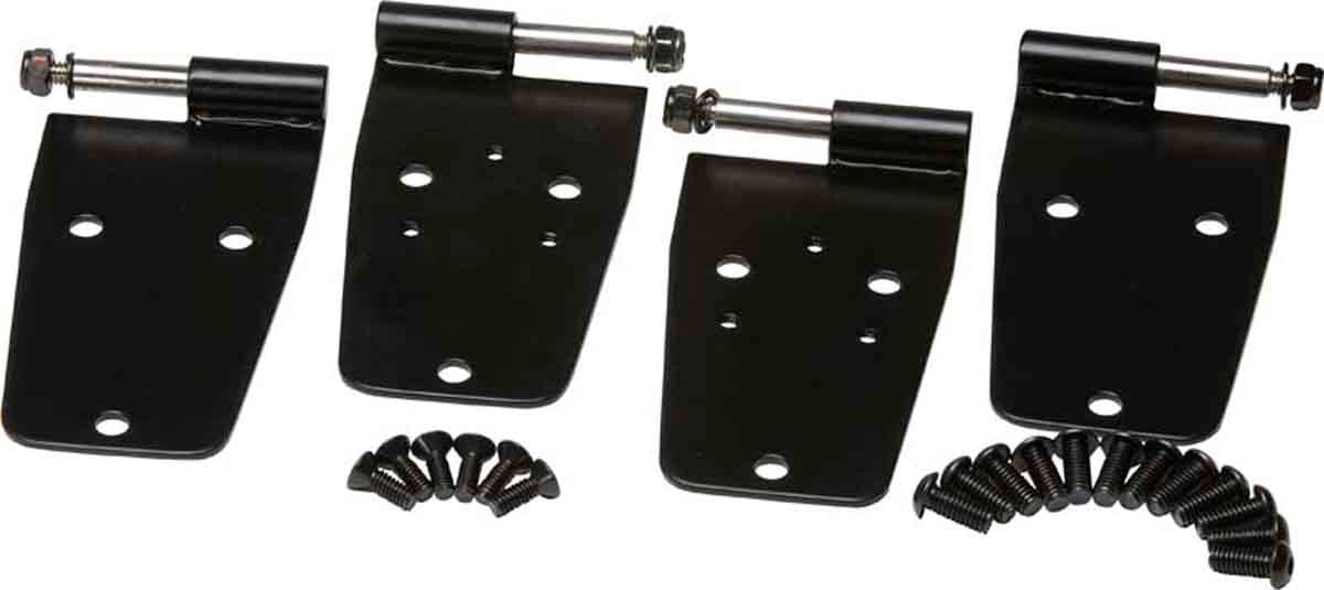 Kentrol 76-93 Jeep CJ/Wrangler YJ Hardtop Door Hinge Set 4 Pieces - Powdercoat Black