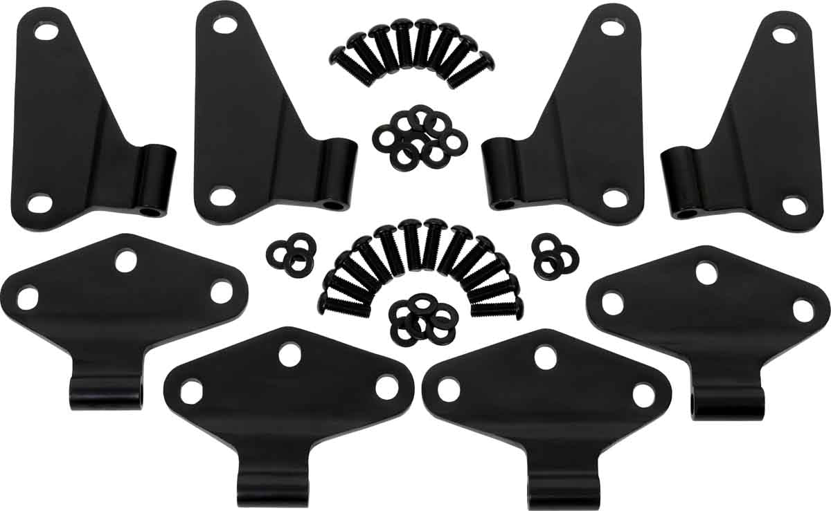 Kentrol 07-18 Jeep Wrangler JK Body Door Hinge Set 8 Pieces 4 Door - Powdercoat Black