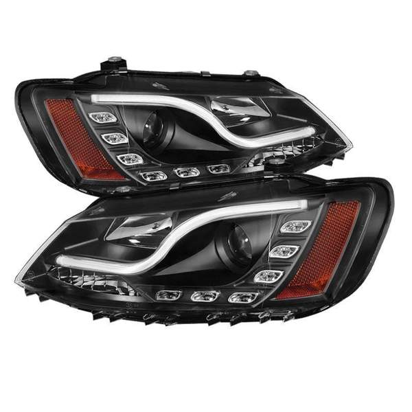 Spyder Volkswagen Mk6 Jetta Projector Headlights DRL - Black