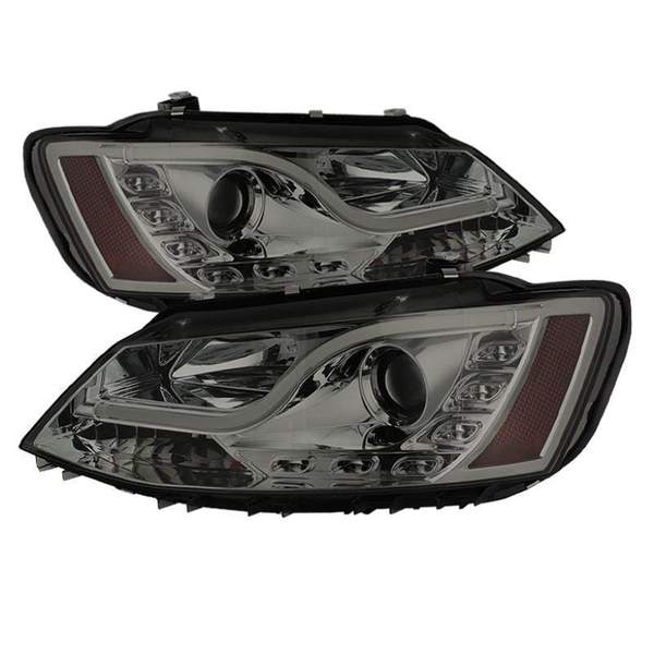 Spyder Volkswagen Mk6 Jetta Projector Headlights DRL - Smoke