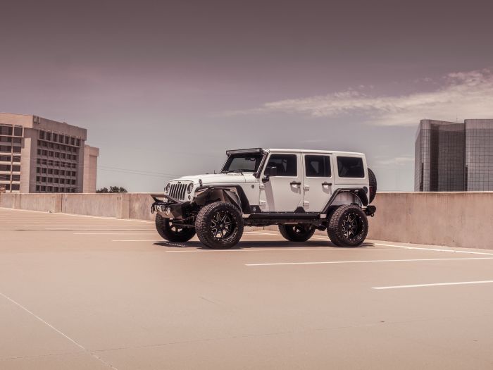 Road Armor 07-18 Jeep Wrangler JK Stealth Front Fender Flare Body Armor w/LED DRL - Tex Blk - 0