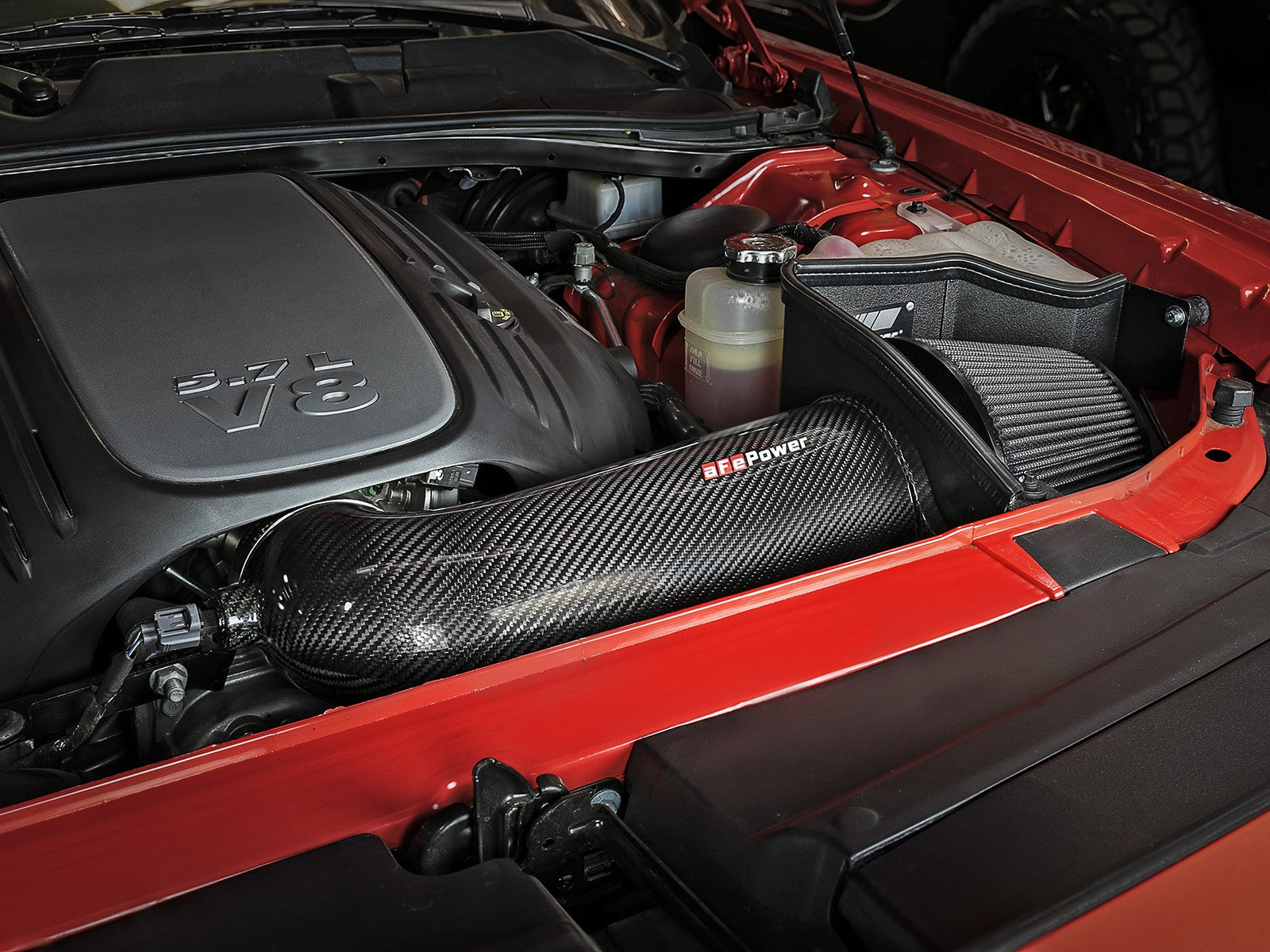 Track Series Stage-2 Carbon Fiber Intake System w/ Pro DRY S Media Dodge Challenger/Charger/Chrysler 300C 11-19 V8-5.7L HEMI