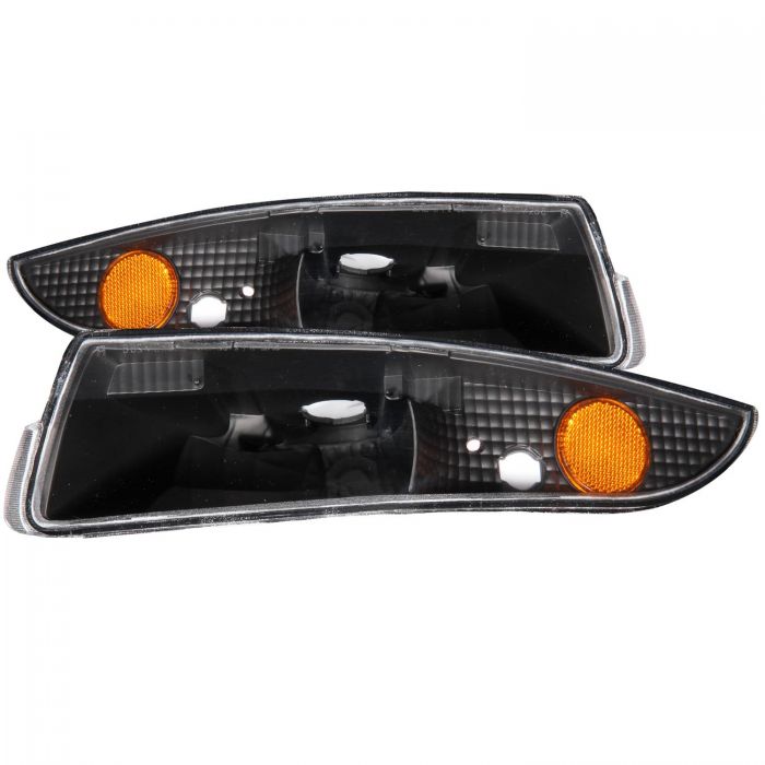 ANZO 1993-2002 Chevrolet Camaro Euro Parking Lights Black w/ Amber Reflector