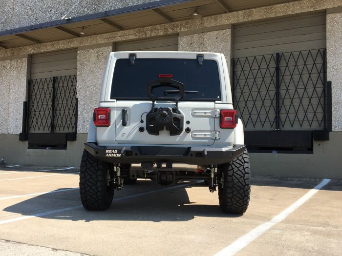 Road Armor 18-20 Jeep Wrangler JL Stealth Rear Bumper Full Width w/Tire Carrier Hole - Tex Blk - 0