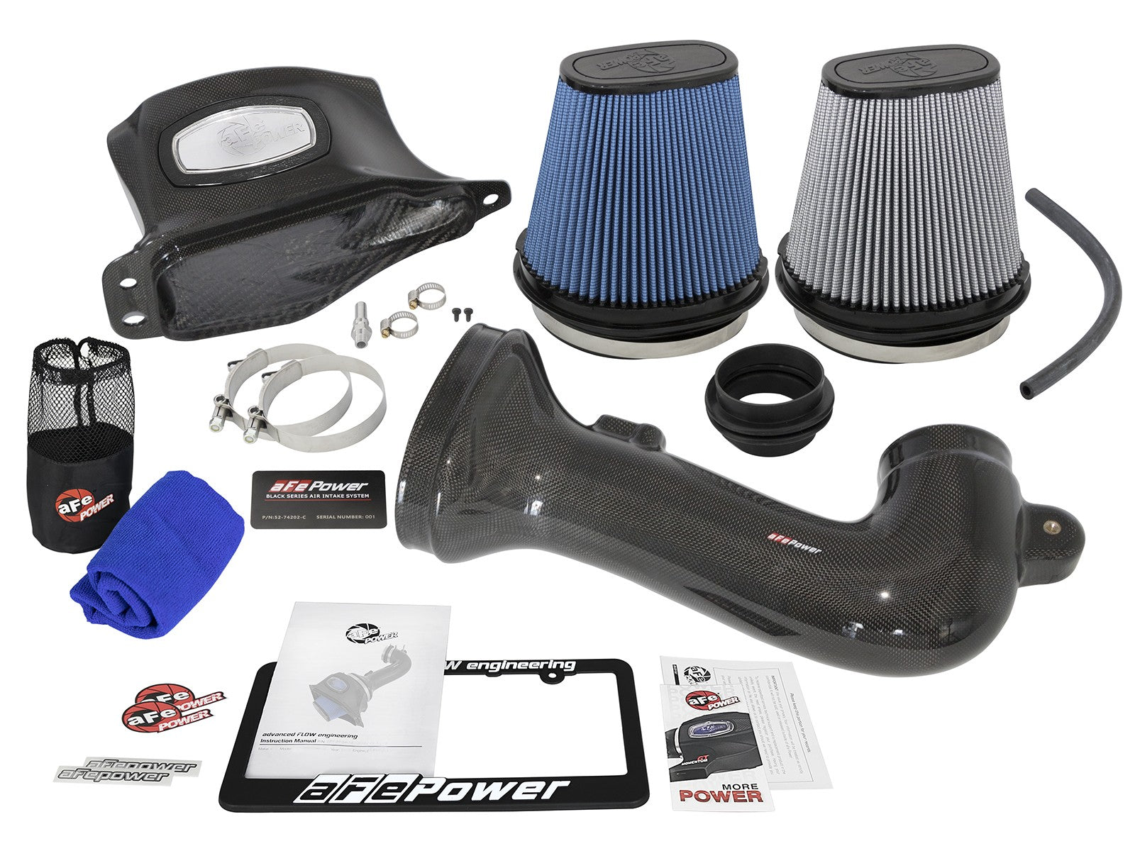 Black Series Carbon Fiber Cold Air Intake System w/ Pro 5R & Pro DRY S Filters Chevrolet Corvette Z06 (C7) 15-19 V8-6.2L (sc)