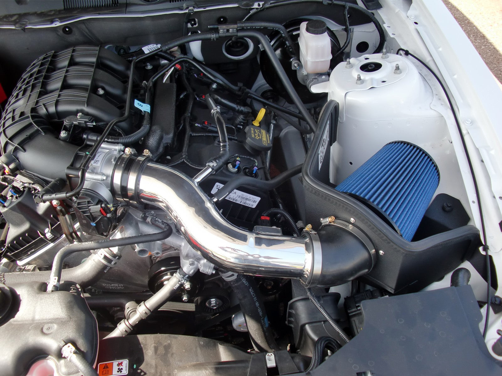 Magnum FORCE Stage-2 Cold Air Intake System w/ Pro 5R Media Polished Ford Mustang 11-14 V6-3.7L