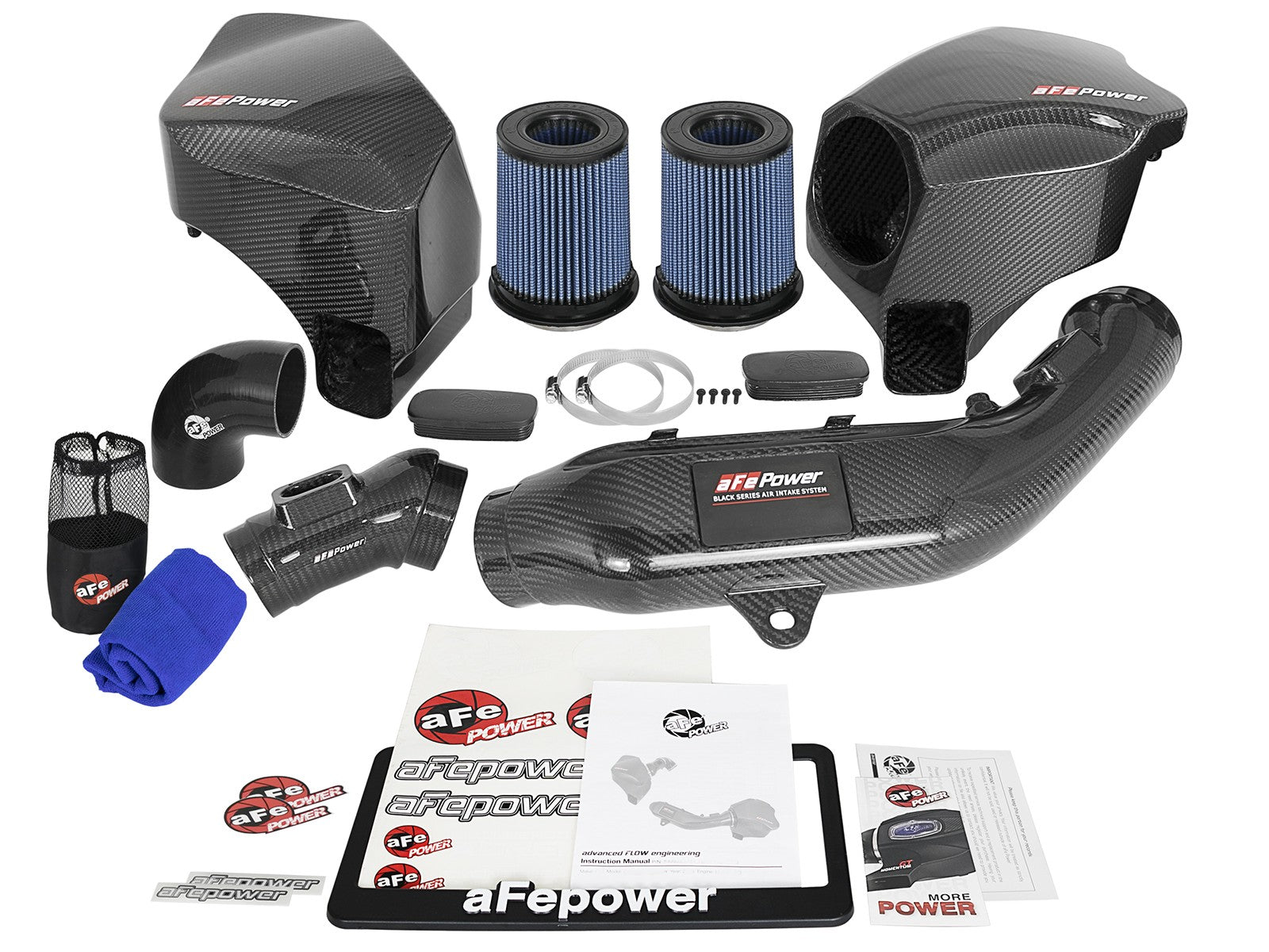 Black Series Carbon Fiber Cold Air Intake System w/ Pro 5R Media BMW M2 Competition (F87) 19-20 / M3/M4 (F80/82/83) 15-20 L6-3.0L (tt) S55