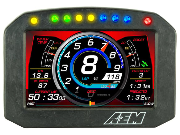 AEM CD-5G Carbon Flush Digital Dash Display w/ Internal 20Hz GPS & Antenna - 0