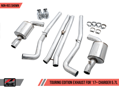 AWE Touring Edition Exhaust for 17+ Charger 5.7 - Non-Resonated - Chrome Silver Tips