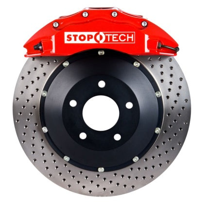 StopTech 07-10 BMW X5 3.0si/11--12 X6 xDrive35i Frt BBK w/Red ST-60 Calipers 380x32mm Drilled Rotor