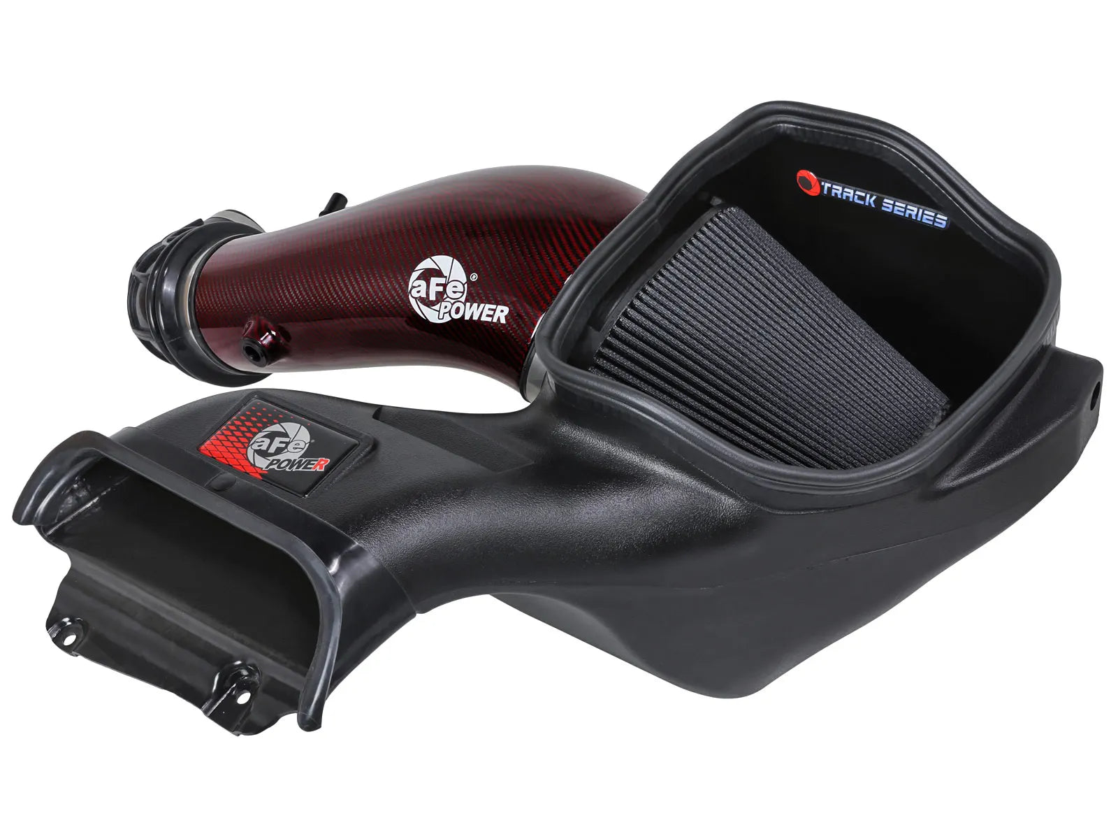 Track Series Red Kevlar Carbon Fiber Cold Air Intake System w/ Black Pro 5R Filter Ford F-150 Raptor R 23-24 V8-5.2L (sc)