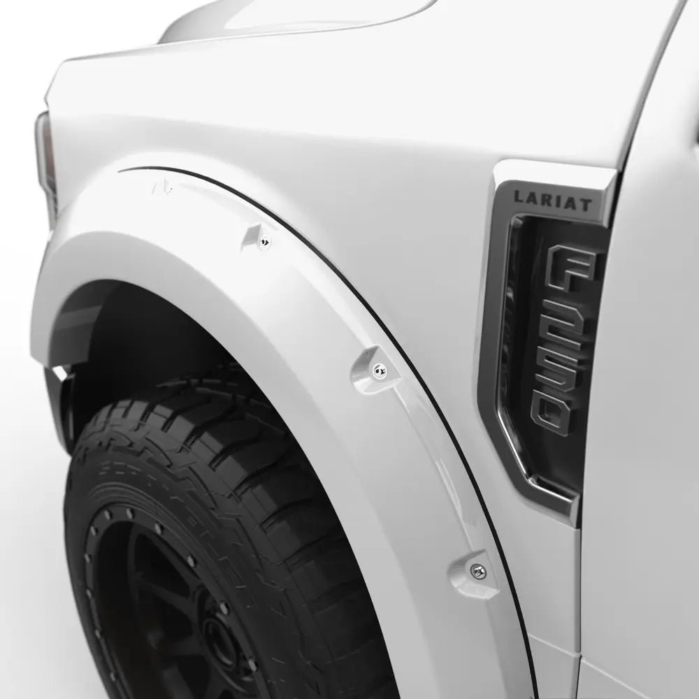 EGR 2017 Ford Super Duty Bolt-On Look Color Match Fender Flares - Set - Oxford White - 0