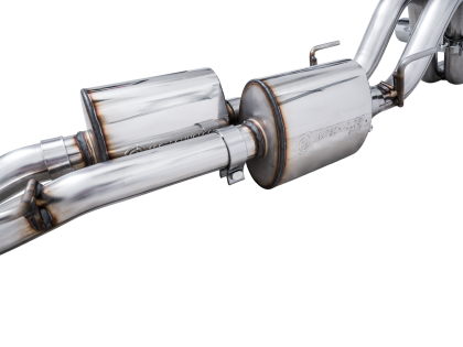 AWE 0FG Exhaust with BashGuard for 3rd Gen Tacoma - Dual Chrome Silver Tips