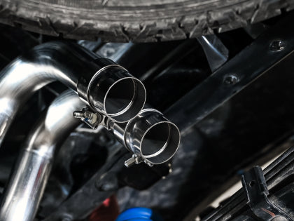 AWE 0FG Exhaust with BashGuard for 3rd Gen Tacoma - Dual Chrome Silver Tips