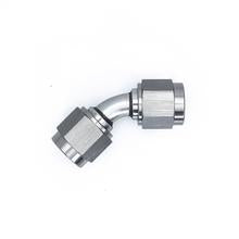 6AN Flare Female Swivel 45-degree to 6AN Flare Female Swivel 45-degree, anodized DW titanium