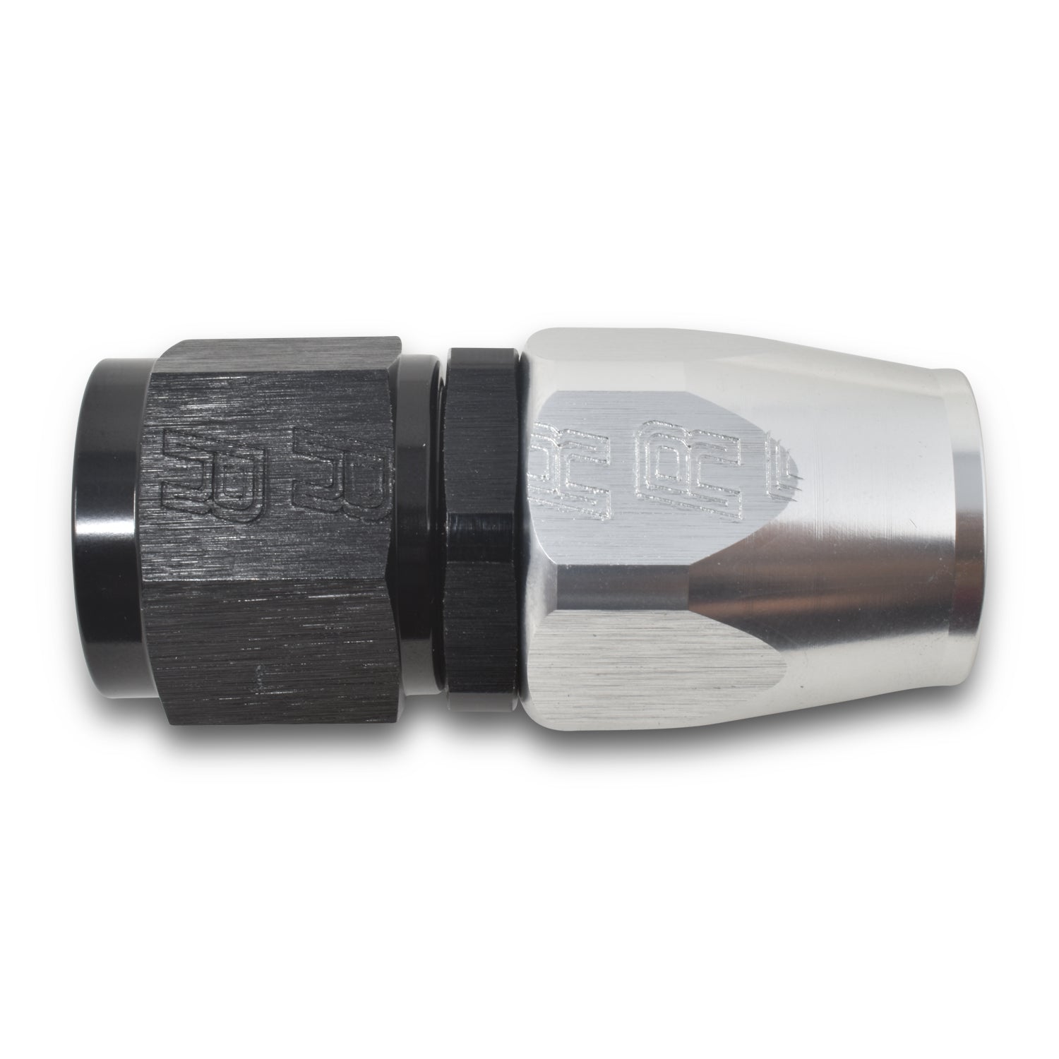 Russell Performance -4 AN Black/Silver Straight Full Flow Hose End