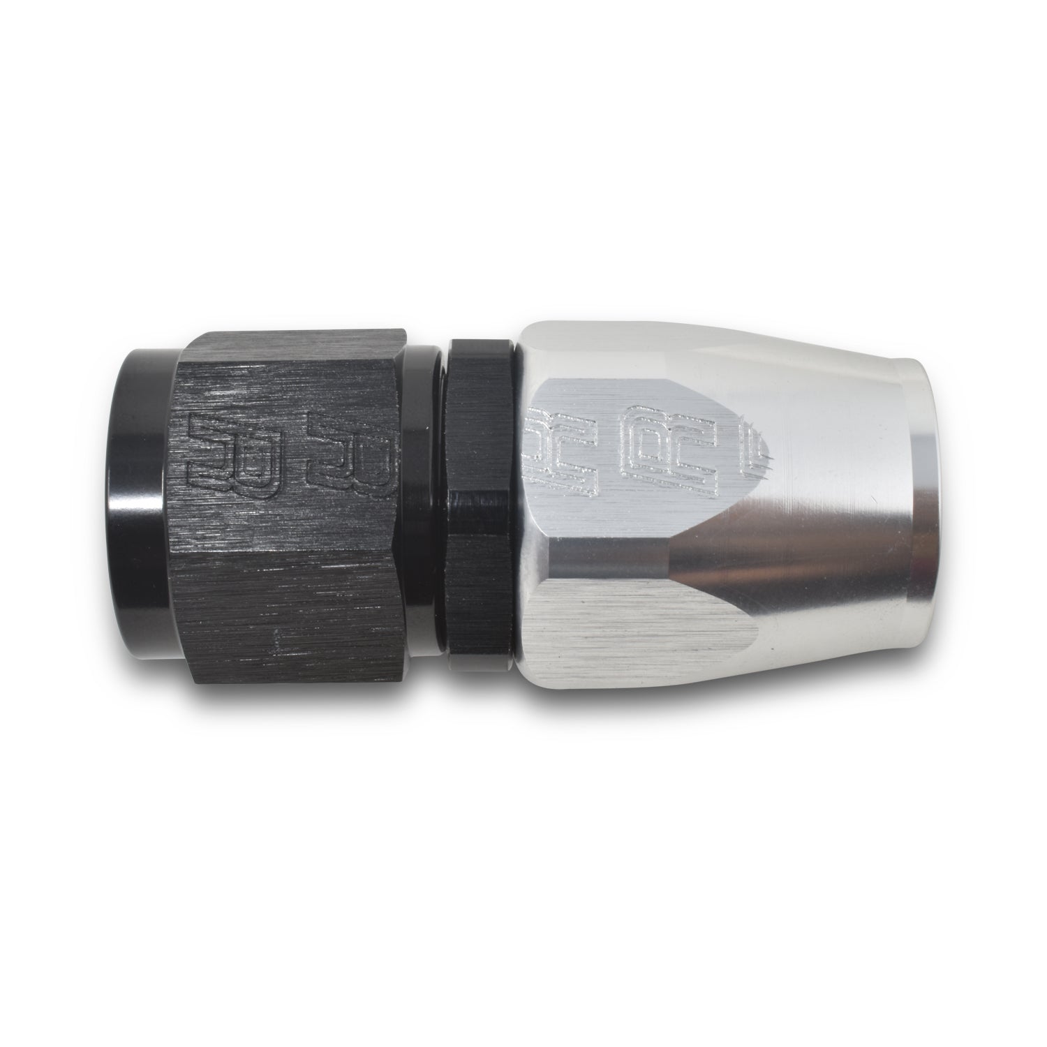 Russell Performance -8 AN Black/Silver Straight Full Flow Hose End