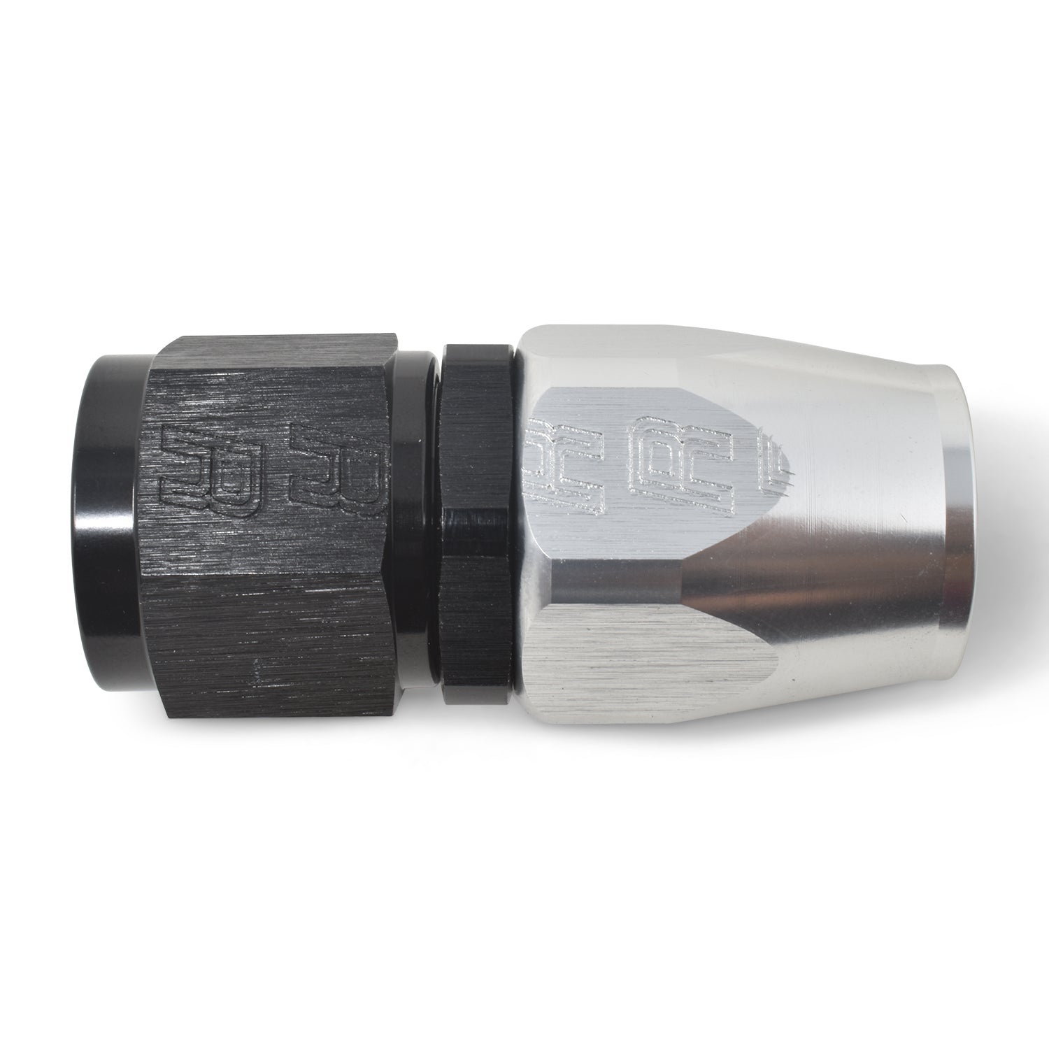 Russell Performance -10 AN Black/Silver Straight Full Flow Hose End