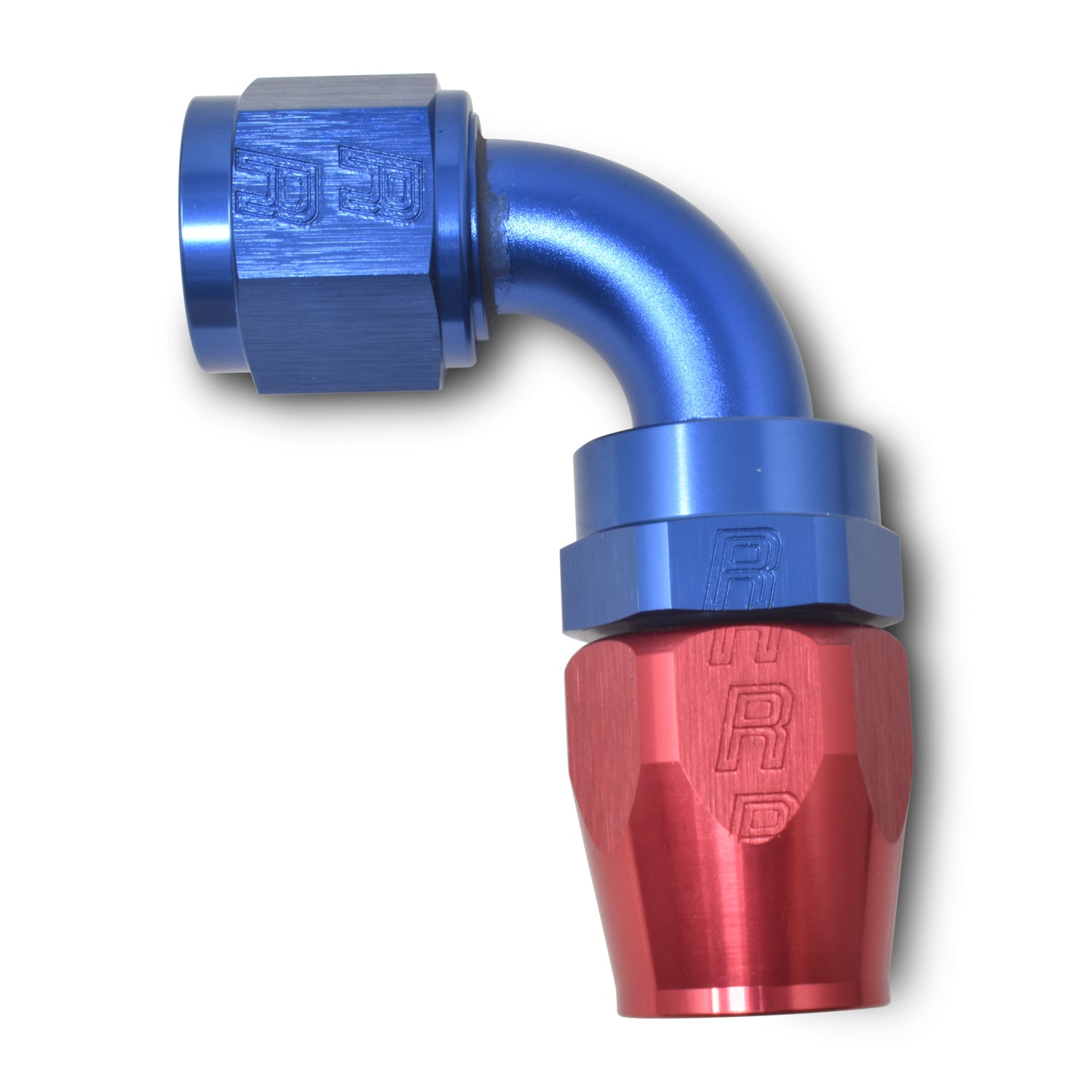 Russell Performance -6 AN Red/Blue 90 Degree Full Flow Hose End