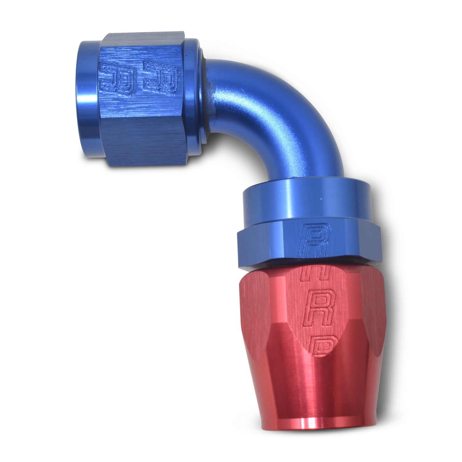 Russell Performance -10 AN Red/Blue 90 Degree Full Flow Hose End