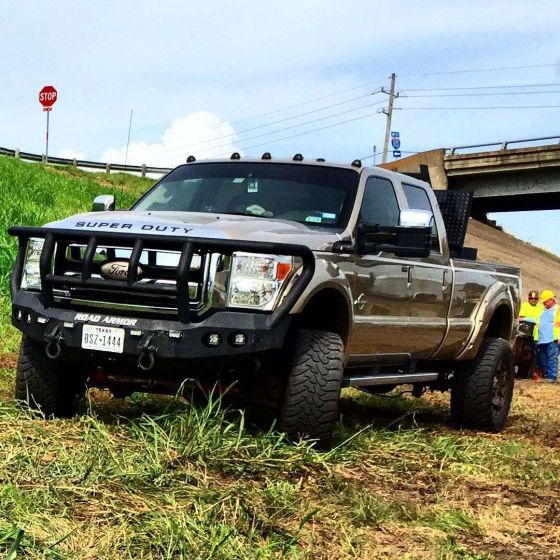 Road Armor 11-16 Ford F-250 Stealth Front Winch Bumper w/Titan II Standard Flare - Tex Blk - 0