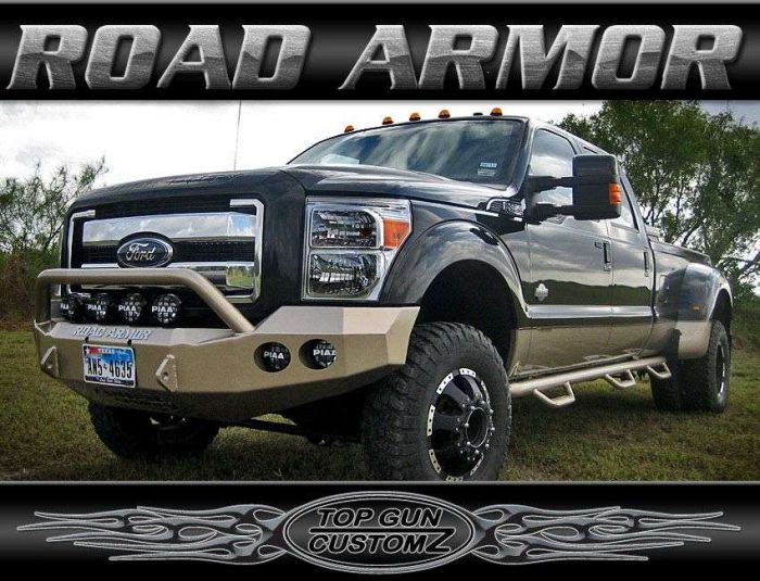 Road Armor 11-16 Ford F-250 Stealth Front Winch Bumper w/Pre-Runner Guard - Tex Blk - 0