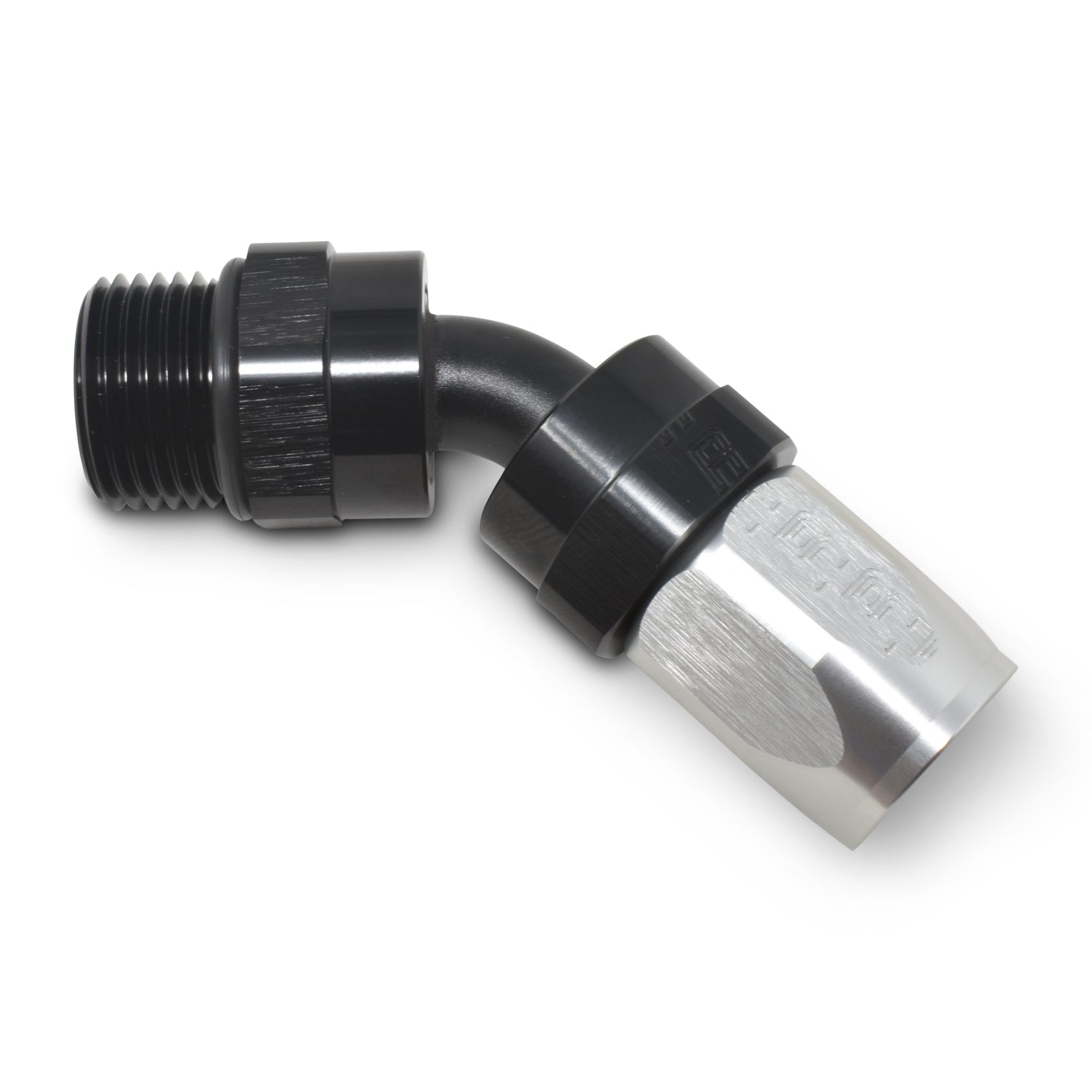 Russell Performance -10 AN Black Male SAE Port to -8 Hose 90 Degree (-10 Port 7/8in-14 Thread)