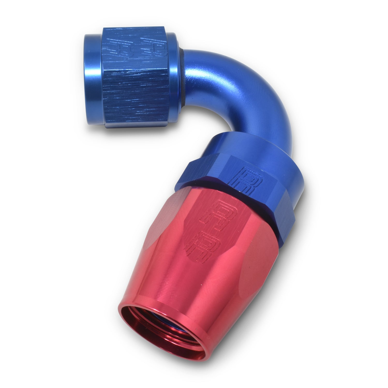 Russell Performance -6 AN Red/Blue 120 Degree Full Flow Swivel Hose End (With 9/16in Radius)