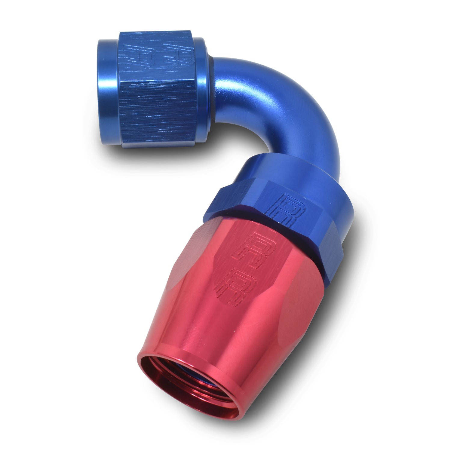 Russell Performance -16 AN Red/Blue 120 Degree Full Flow Swivel Hose End (With 1-1/2in Radius)