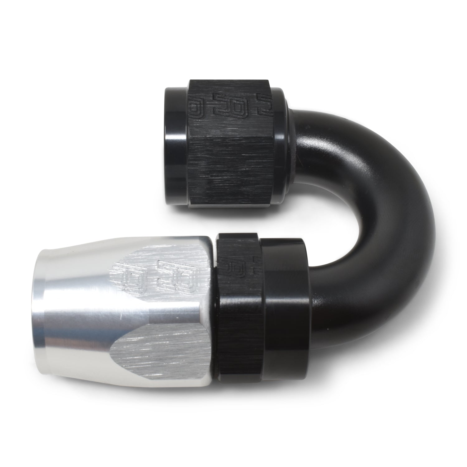 Russell Performance -6 AN Black/Silver 180 Degree Tight Radius Full Flow Swivel Hose End