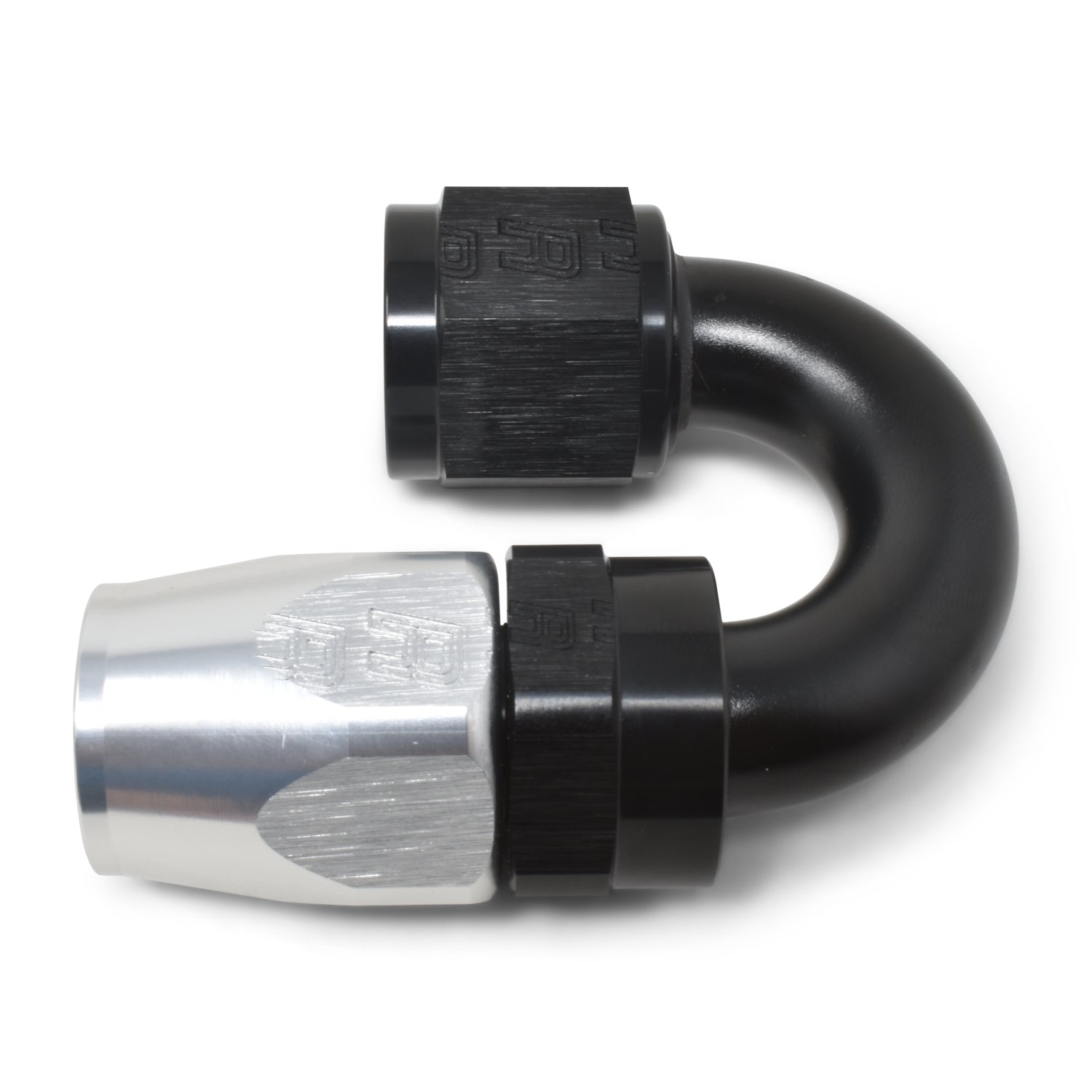 Russell Performance -8 AN Black/Silver 180 Degree Tight Radius Full Flow Swivel Hose End