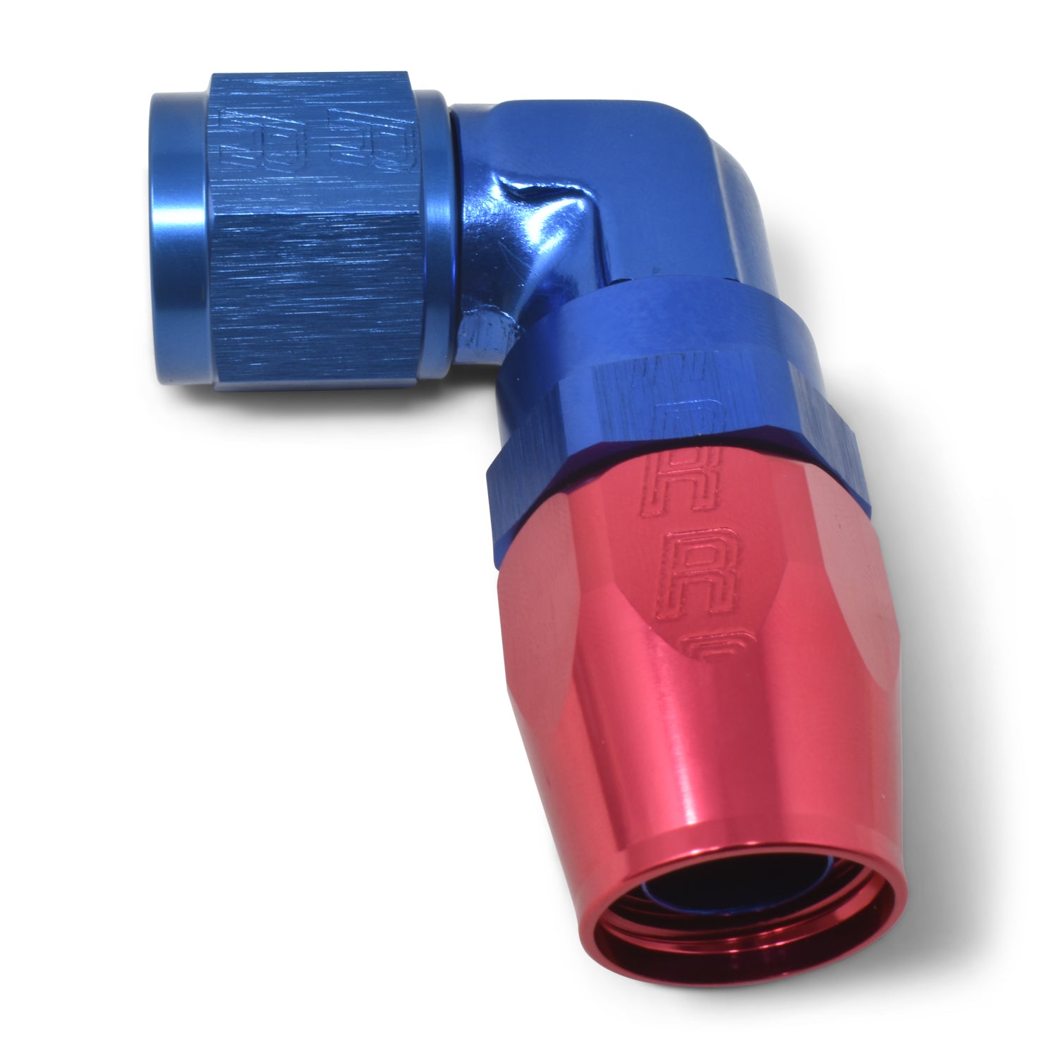 Russell Performance -12 AN Red/Blue 90 Degree Forged Aluminum Swivel Hose End