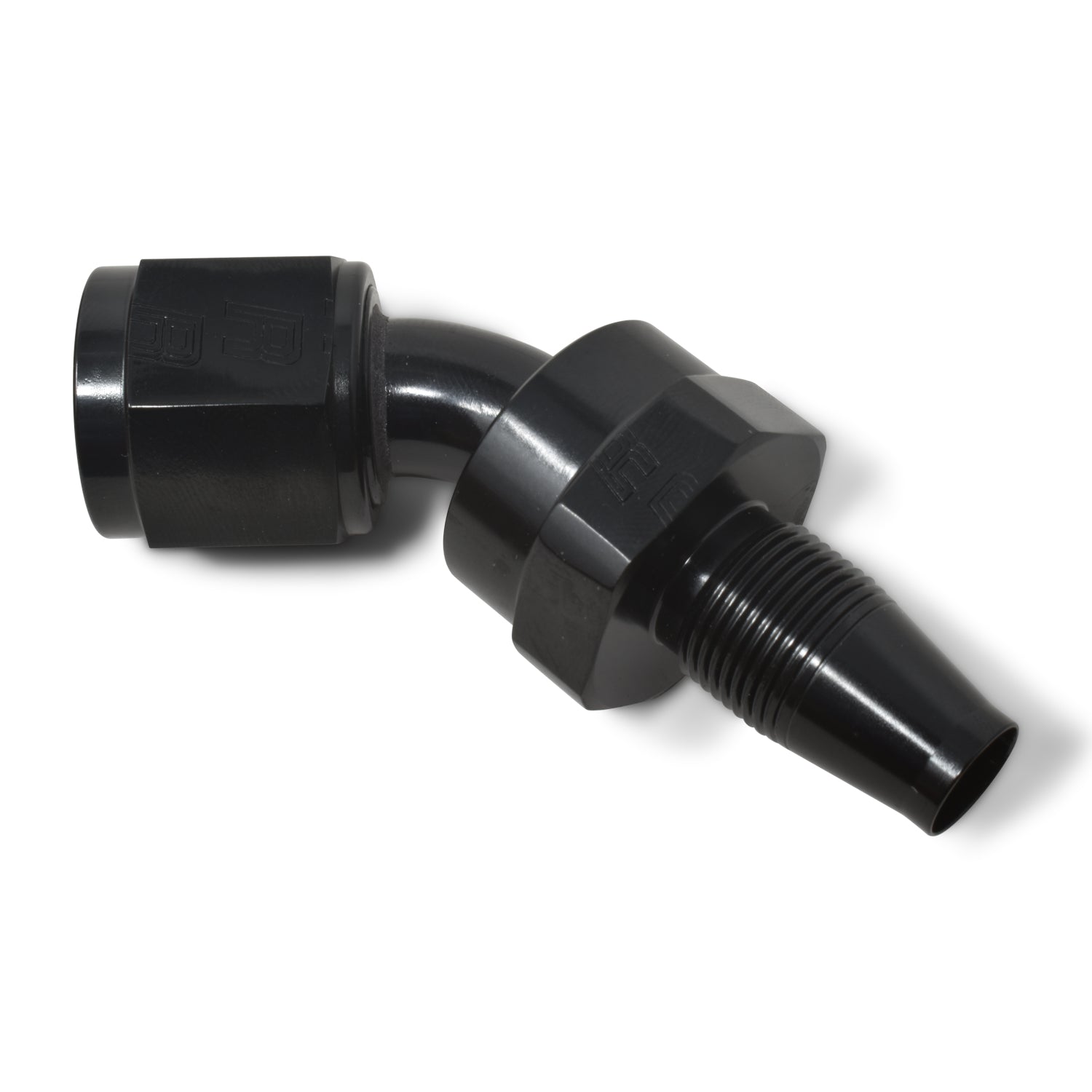 Russell Performance -6 AN 45 Degree Hose End Without Socket - Polished and Black