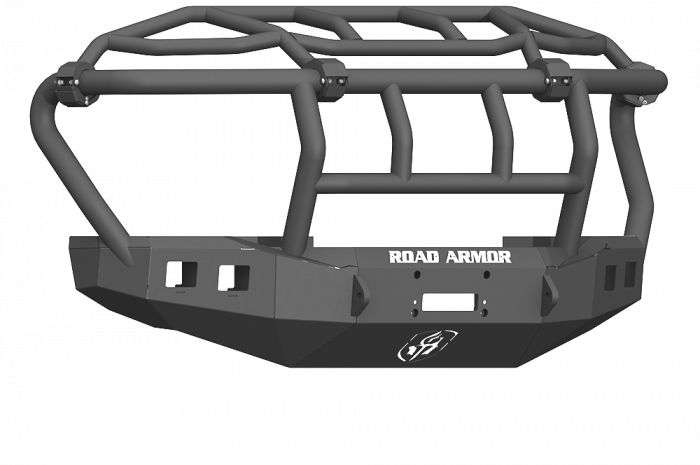 Road Armor 17-20 Ford F-250 Stealth Front Winch Bumper w/Intimidator Guard - Tex Blk