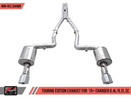 AWE Touring Edition Exhaust for 15+ Charger 6.4 / 6.2 SC - Non-Resonated - Chrome Silver Tips