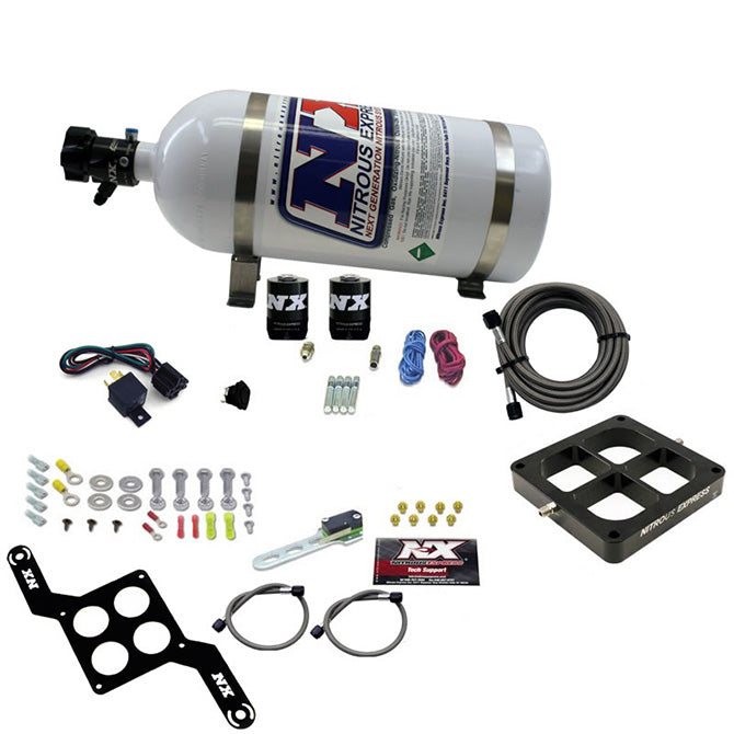 Nitrous Express Dominator Single Entry Billet Crossbar Stage 6 Nitrous Kit (50-300HP) w/10lb Bottle