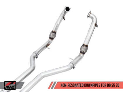 AWE Touring Edition Exhaust for Audi B9 S5 Sportback - Non-Resonated - Chrome Silver 102mm Tips