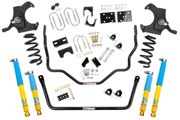 UMI Performance 73-87 GM C10 Handling and Lowering Kit Stage 2 4.5inF/6inR UMI Shocks - Black