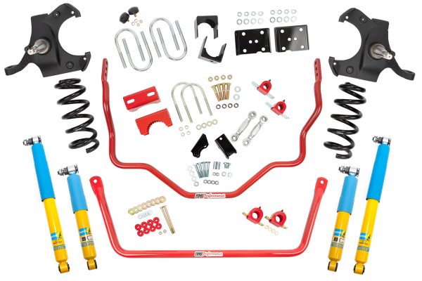 UMI Performance 73-87 GM C10 Handling and Lowering Kit Stage 2 4.5inF/6inR UMI Shocks - Red