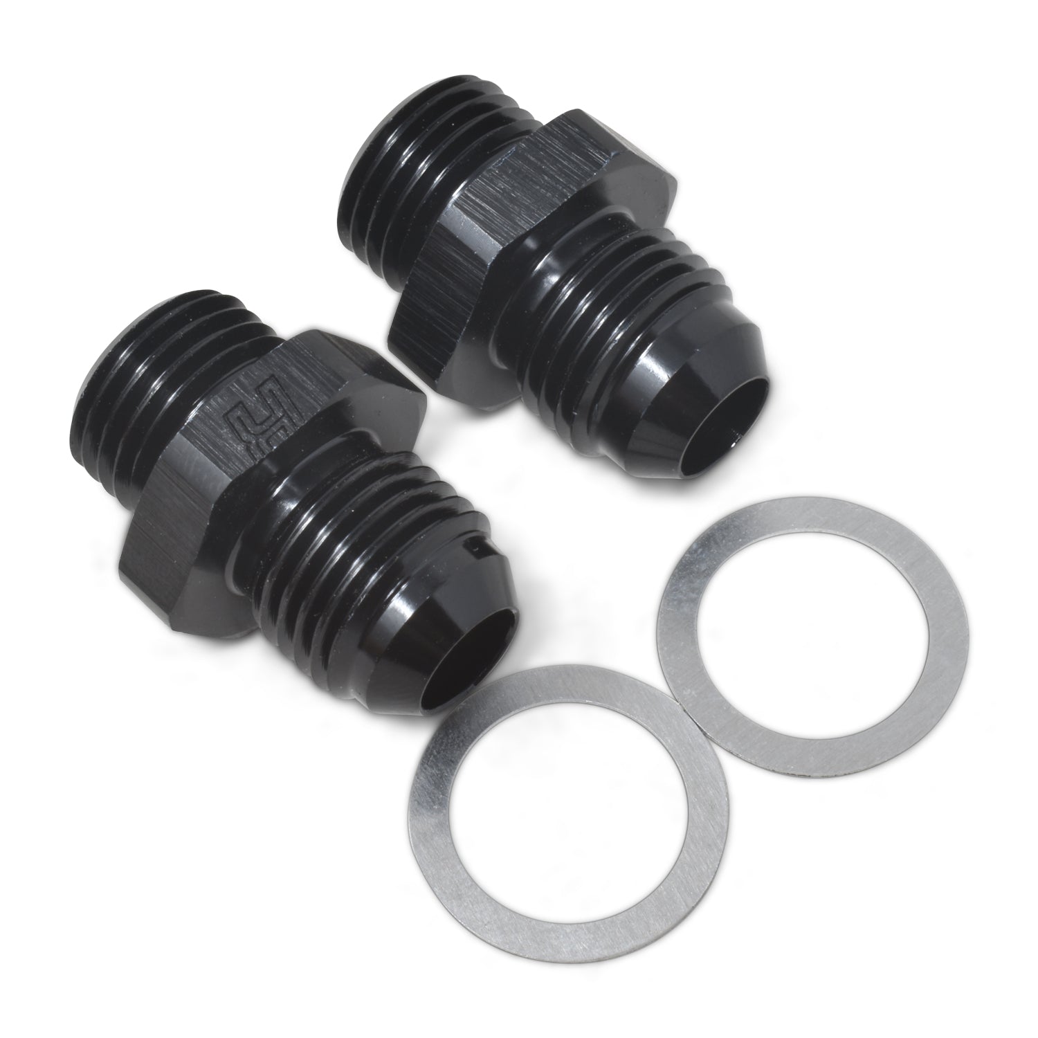 Russell Performance -6 AN Carb Adapter Fittings (2 pcs.) (Black) - 0