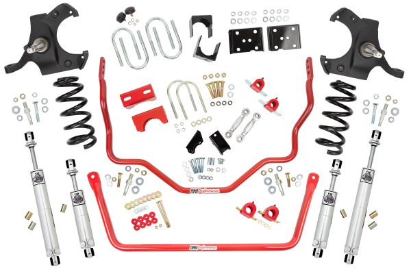 UMI Performance 73-87 GM C10 Handling and Lowering Kit Stage 2.5 4.5in F/6in R Viking Shocks - Red